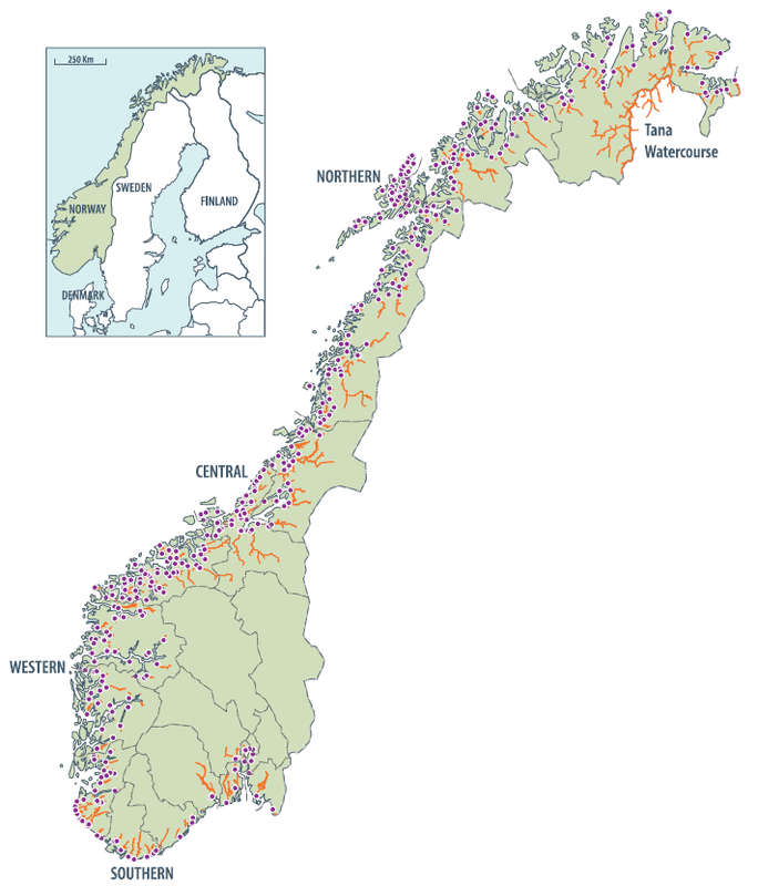 Norway atlantic salmon watercourses